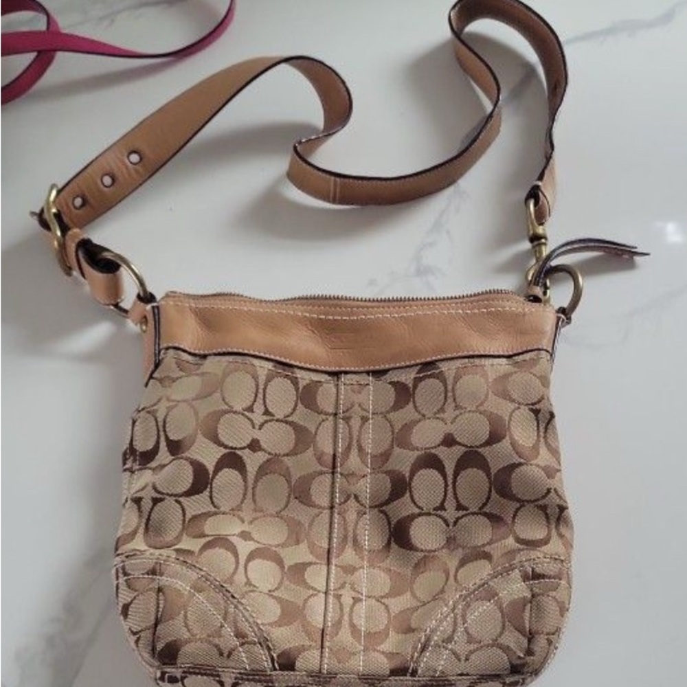 Coach Brown and Tan Crossbody Bag